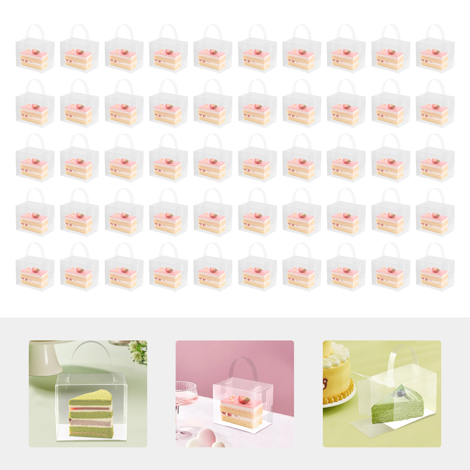 Event Party Box - 50 stuks transparante taartdozen set, plastic